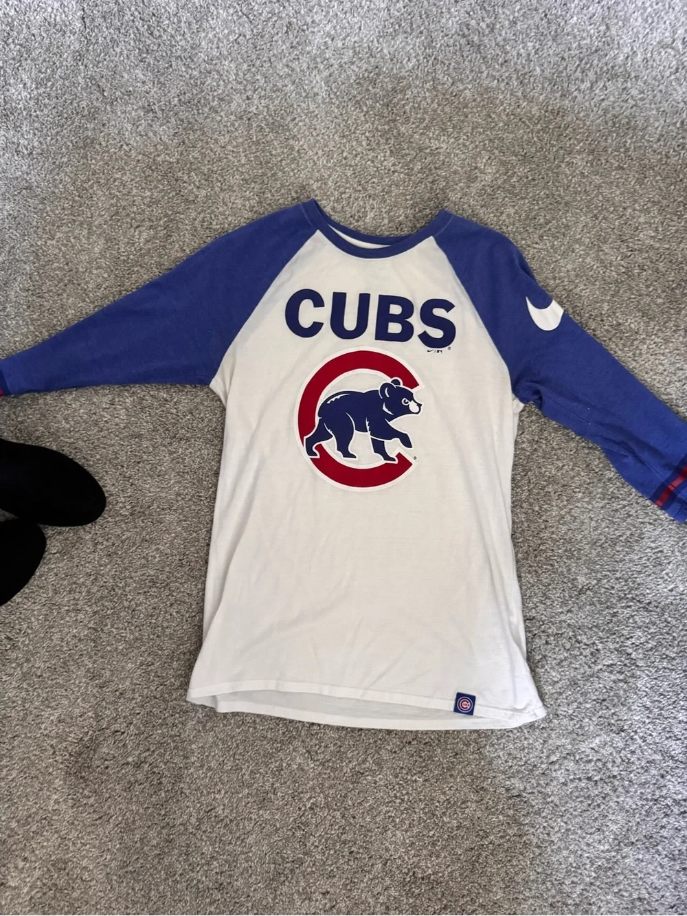 Nike Chicago Cubs Raglan 3/4 Sleeve Tri-Blend T-Shirt Women’s Medium MLB